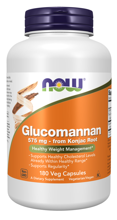 NOW Glucomannan 575 mg - 180 Veg Capsules