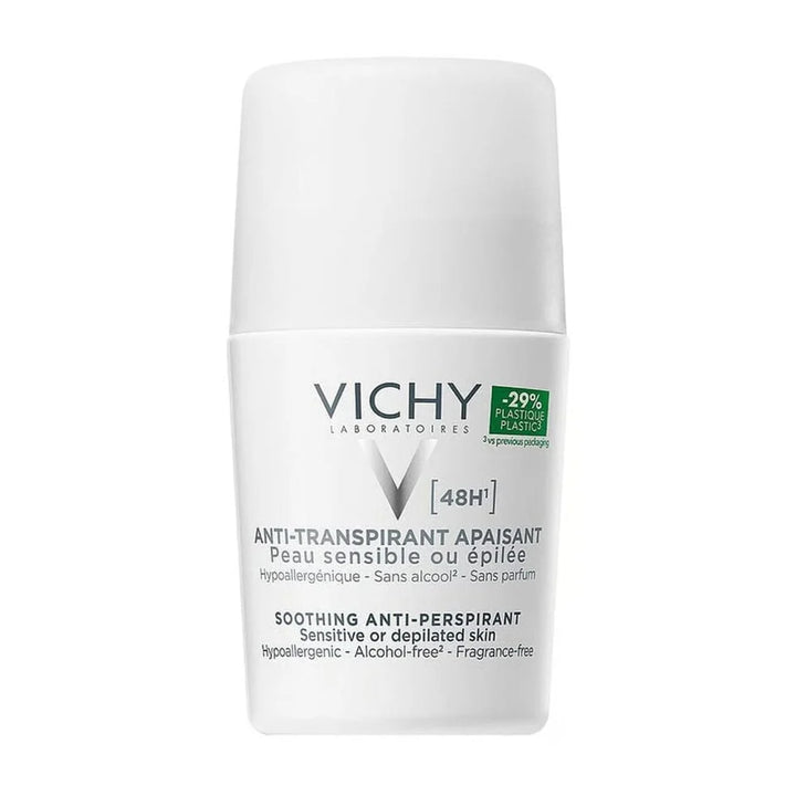 Vichy Soothing Antiperspirant Deodorant 48h Sensitive & Depilated Skin Roll On - 50ml