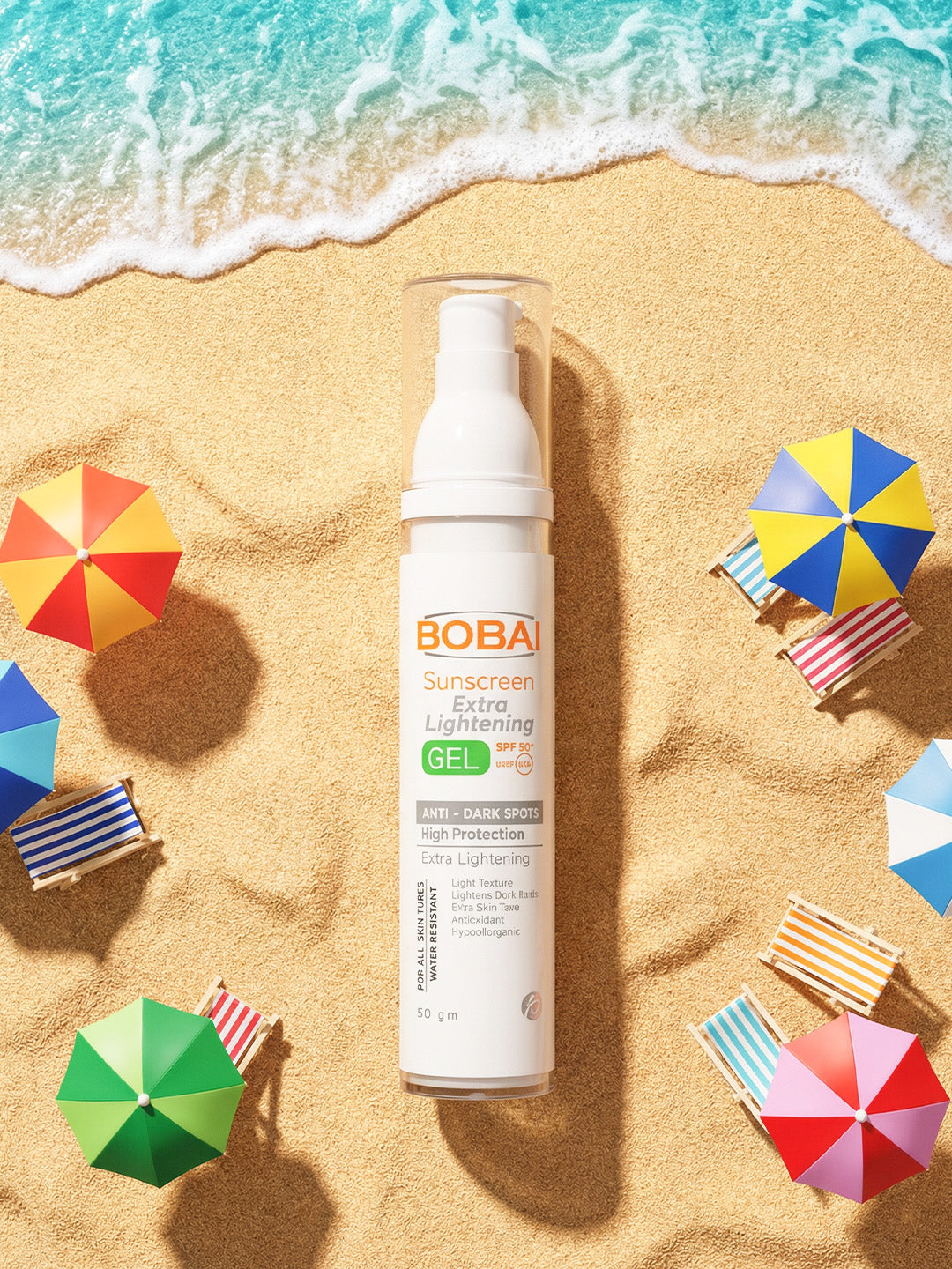 جل واقي الشمس بوباى بعامل حماية من الشمس 50+