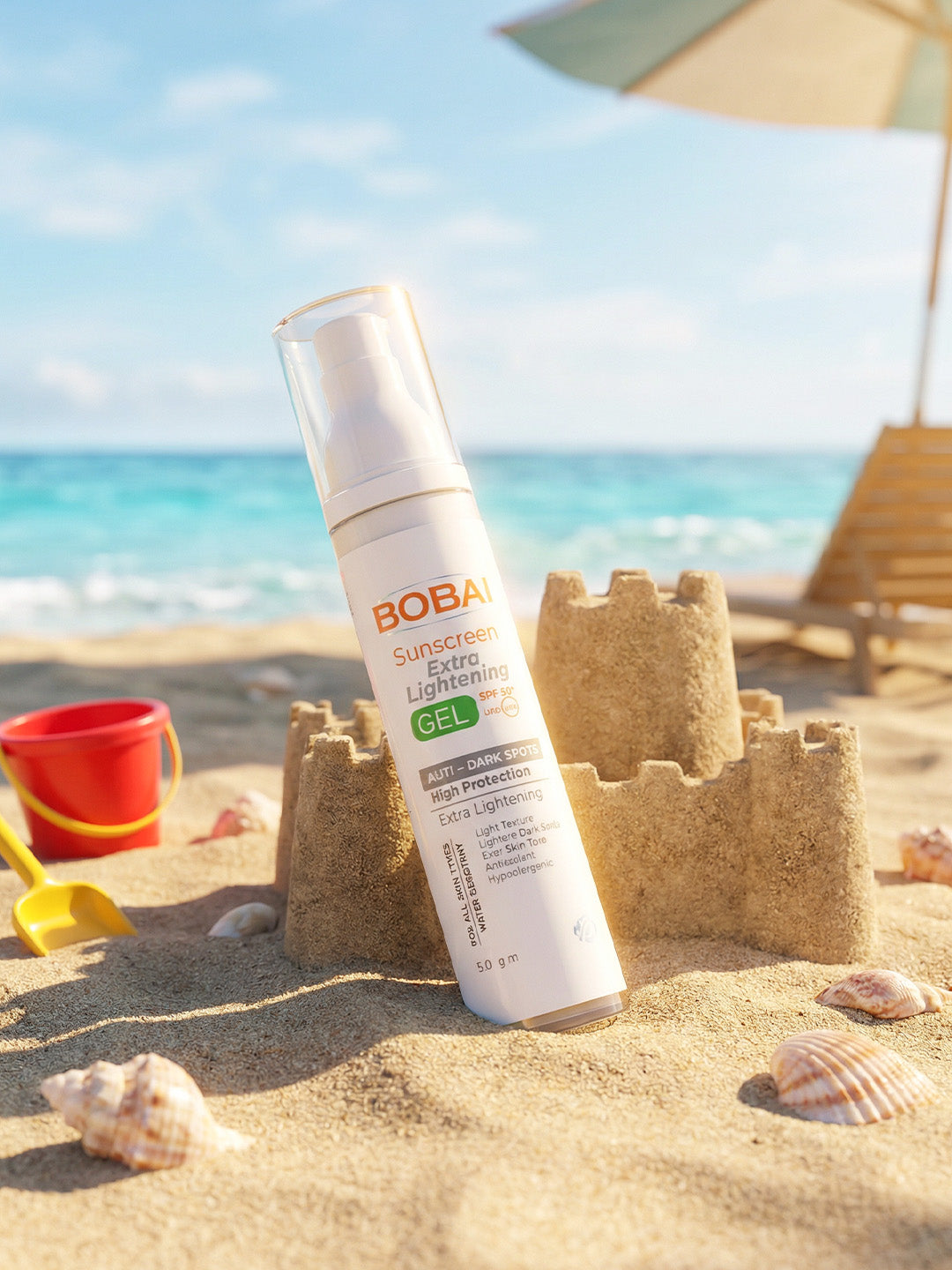 جل واقي الشمس بوباى بعامل حماية من الشمس 50+