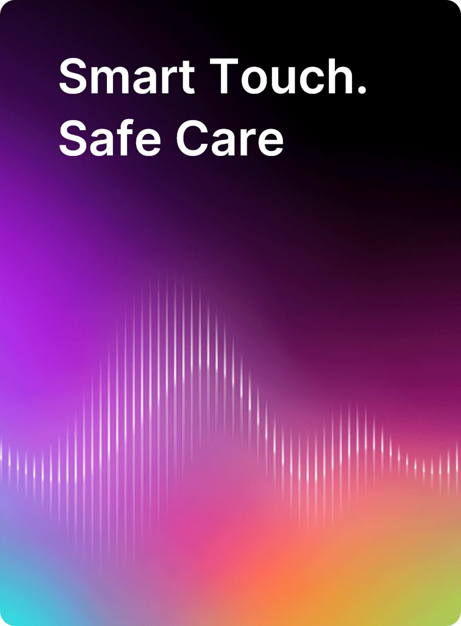 Equipped with a skin contact sensor that emits LED light only when it touches the skin.