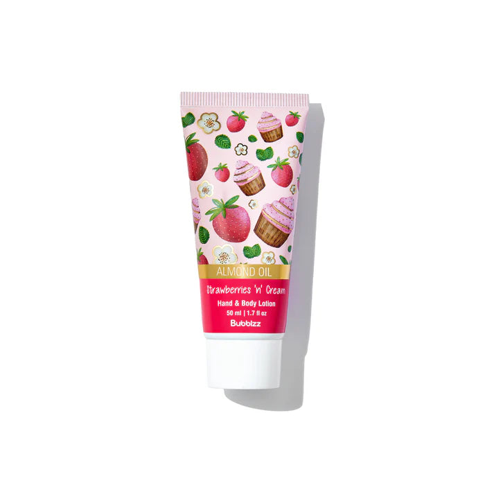Bubblzz Strawberries & Cream Travel Size Hand & Body Lotion 50 ML