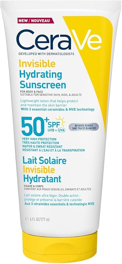 Cerave Invisible Hydrating Sunscreen SPF50 Body & Face 177ml