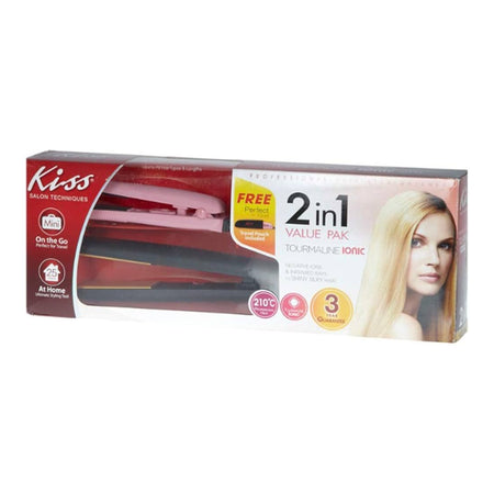 Kiss 2in1 Ceramic Tourmaline Hair Straightener Kfi02eu