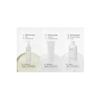 Mixsoon Bean Cleansing Oil + Centella Cleansing Foam + Centella Asiatica Toner Set Sachet