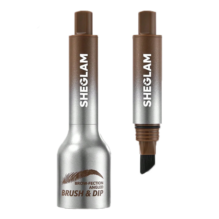 فرشاة ومحلول تحديد الحواجب المائل من شيغلام - لون الشوكولاتة