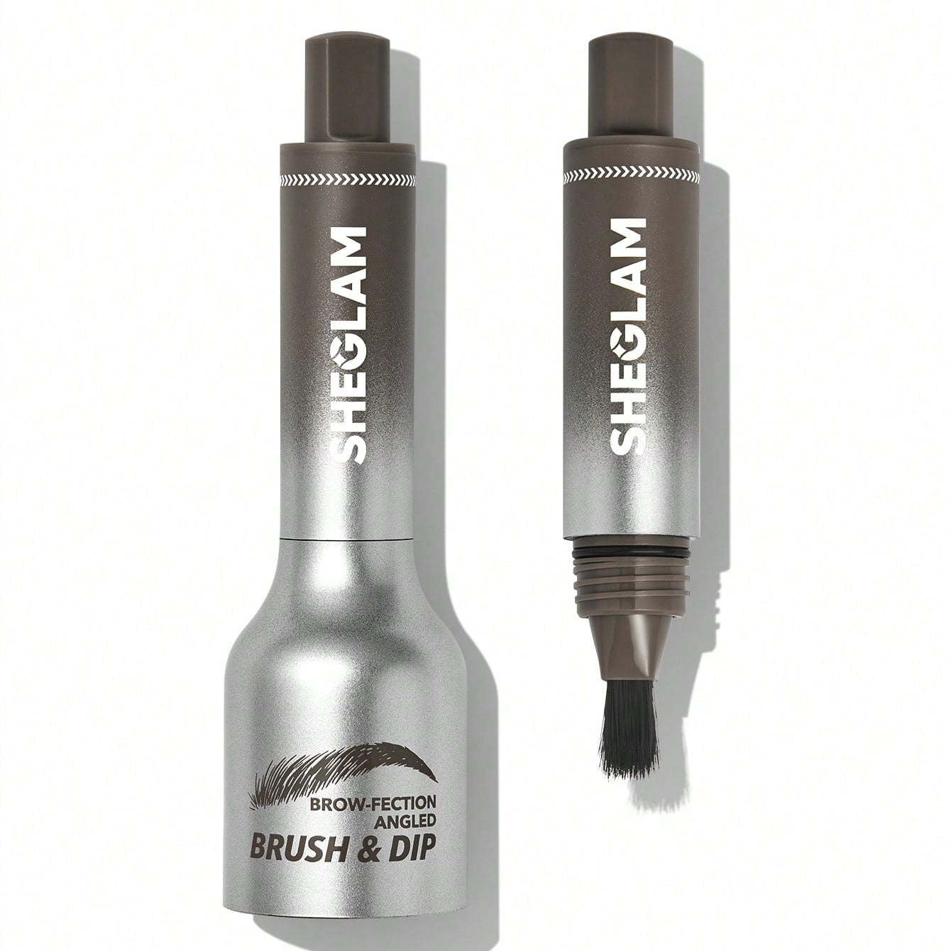 فرشاة ومحلول تحديد الحواجب المائل من شيغلام - لون إسبريسو 