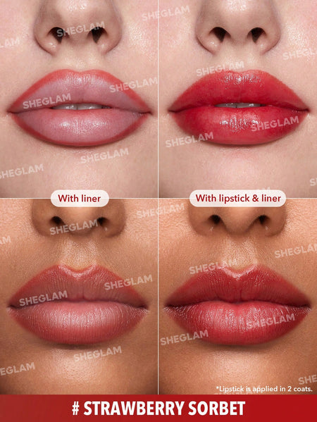 Sheglam Glam 101 Sheer Tinted Lipstck & Liner Duo (Strawberry Sorbet) 1