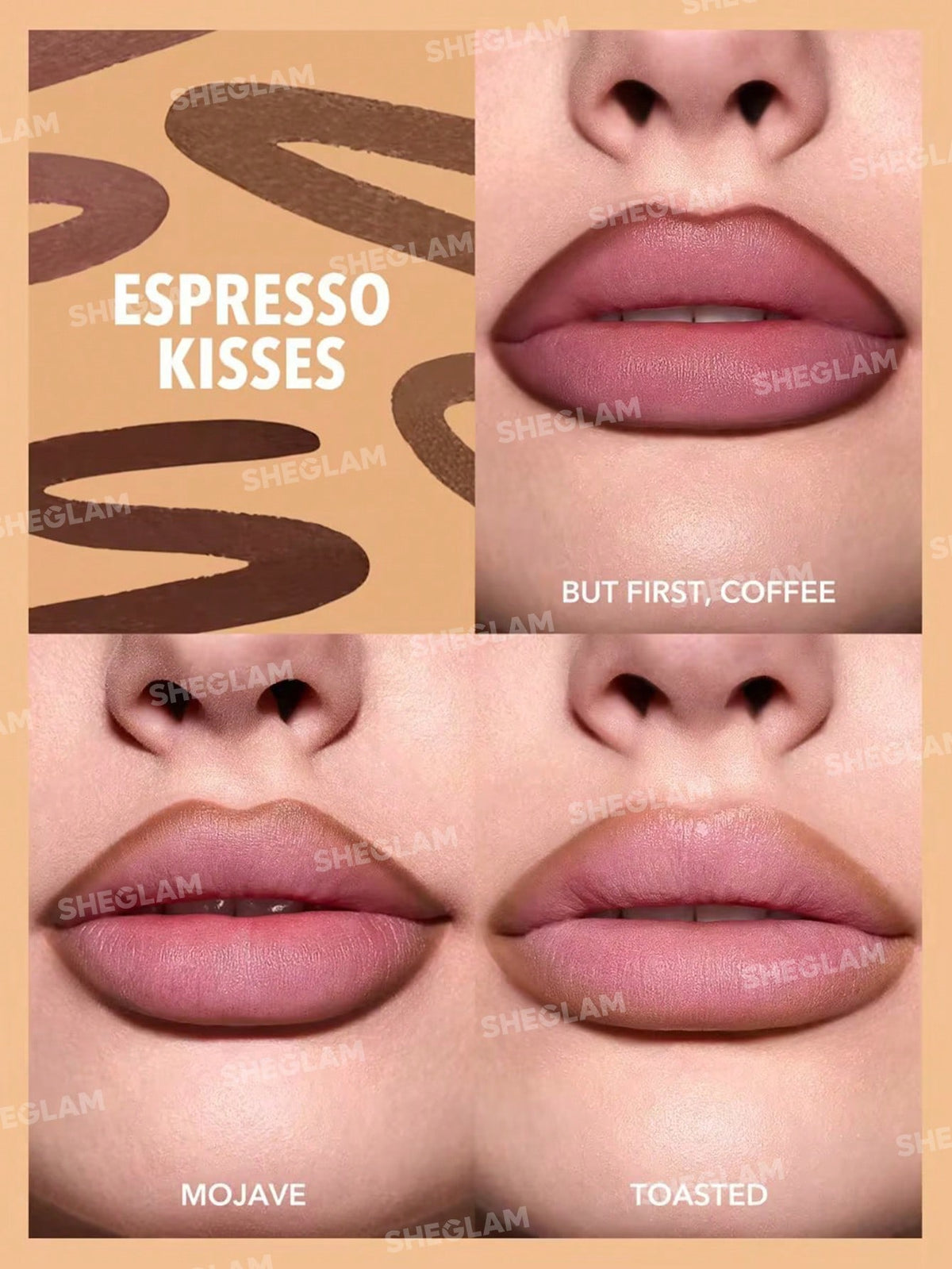 Sheglam So Lippy Lip Liner Set Espresso Kisses