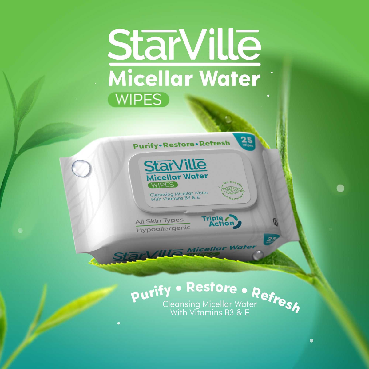 Starville Micellar Water Wipes 25 Pcs