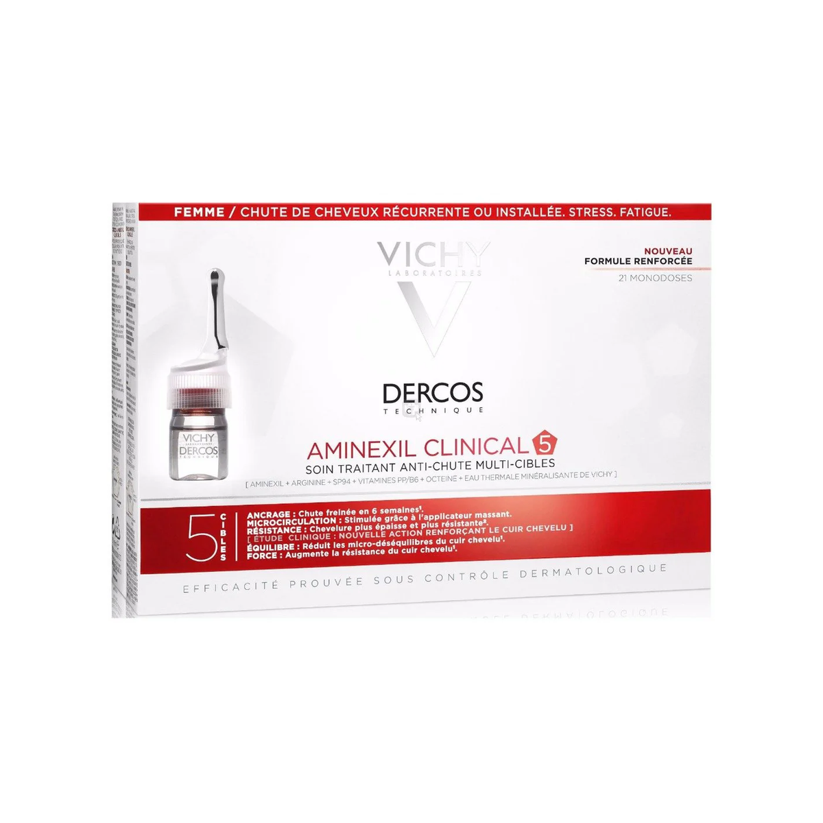 Vichy Dercos Aminexil Clinical 5 Women Anti-Hair Loss - 21 X 6ml